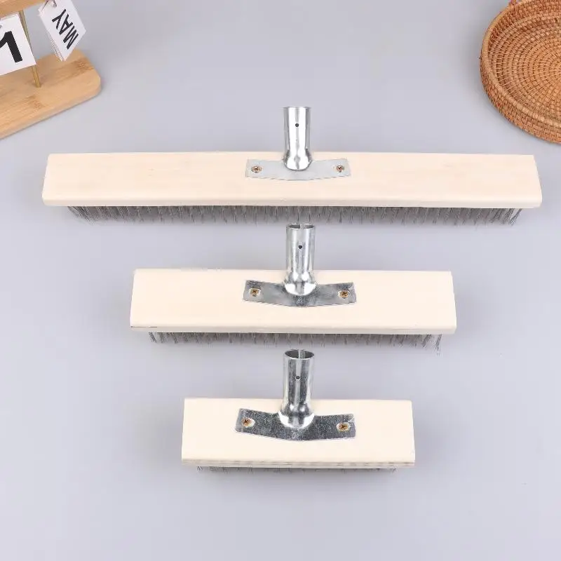 �� Drahtbürstenset aus Edelstahl | Scheuerbürsten mit Holzgriff (3 Größen) zum Reinigen von Grills, Werkbänken und Oberflächen – Detail 3