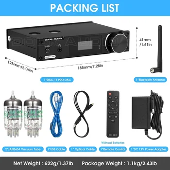 Return-Douk Audio HiFi Vacuum Tube Stereo Preamplifier USB DAC Bluetooth 5.0 Receiver S/PDIF D/A Audio Converter w/OLED Display LDAC 6