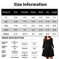 Plus Size Dress for Women Solid-Colour Casual Dress Spring/Autumn Pocket Round Neck Long-Sleeved Dresses vestidos femenino - Image 5