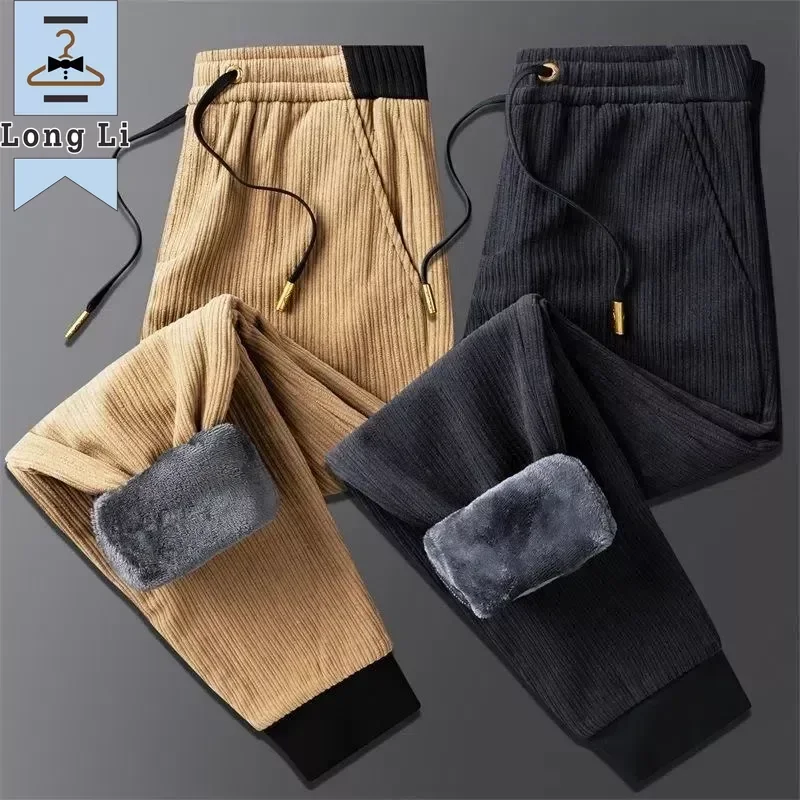 

2023 Autumn and Winter New Fashion Trend Corduroy Pants Men's Casual Loose Comfortable Thick Warm Large Size High-Grade Pants