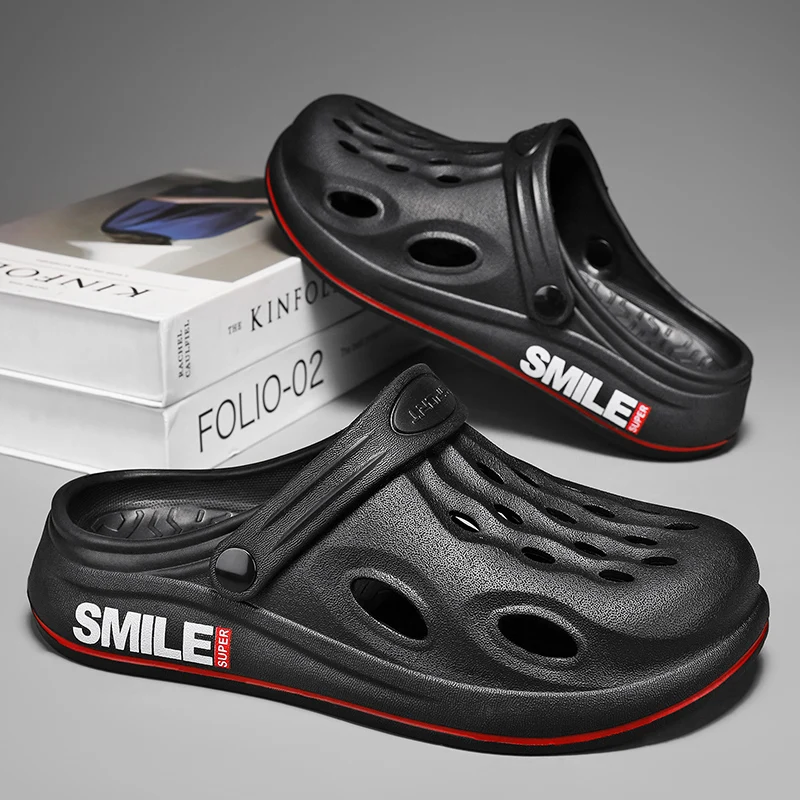 

Black Men Slipper Korea Styles Summer Indoor House Shoes Sneaker Fashion Smile Waterproof Clogs Men Flip Flop Free Shipping