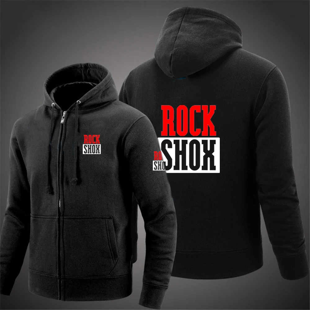 

New Rock Shox Men's Print Fashion Flying Cardigan Casual Zipper Jacket Hoodie Cardigan Solid Color Hooded Man Sweatshirt Coat