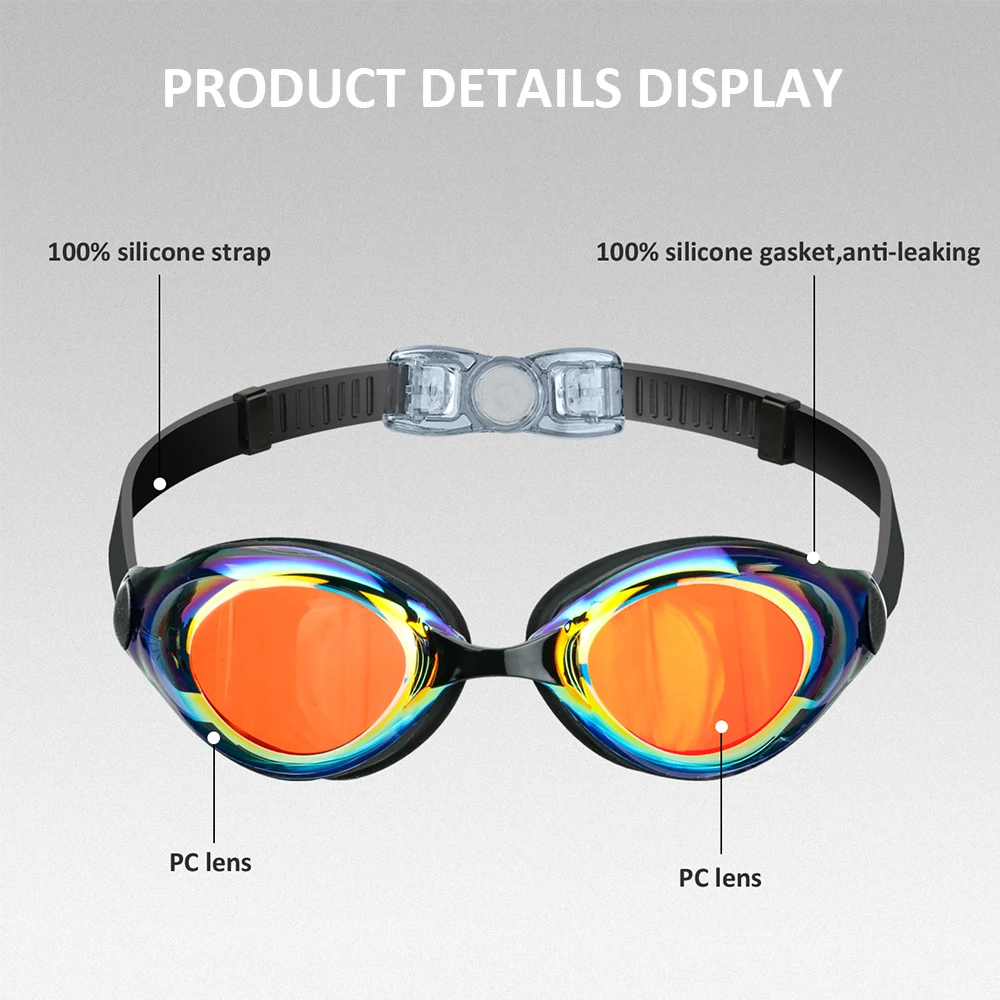 Professional Anti-Fog Swimming Goggles Waterproof Swim Glasses for Men Adjustable Nose Bridge Eyewear 3