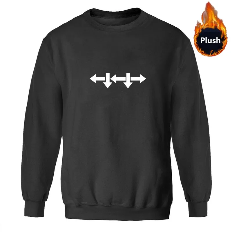 

High Quality Men's Pure Cotton Fleece Sweatshirts Printed Warm Thickened Pullover Sport Casual Lover Clothes Oversize Winter