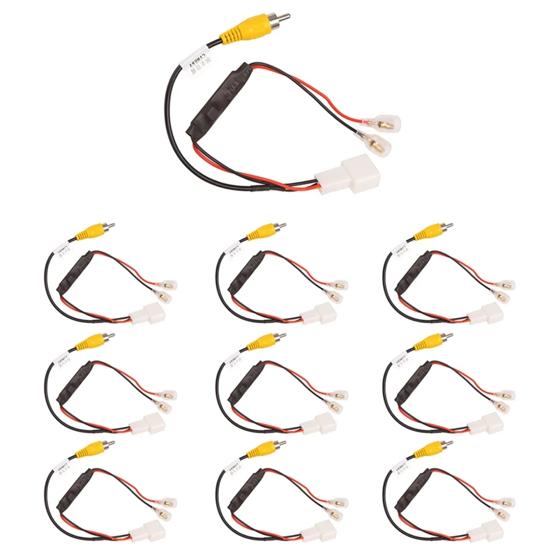 

10Pcs 4 Pin Car Reversing Camera Wiring Harness Cable Plug Rear View Parking Reverse Connector Cable Adapter For Toyota