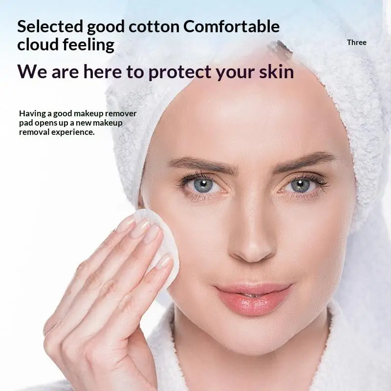 100/300개 일회용 면 패드 클린 코튼 페이스 네일 폴리시 리무버 라운드 소프트 페이스 클렌징 메이크업 제거용 면 패드