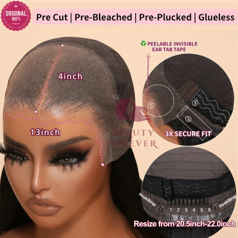 Beautyforever HD Trasparente Frontale Del Merletto Parrucca Glueless 13x4 Bang Curtanin Onda Allentata Parrucca Anteriore Del Merletto Dei Capelli Umani Pronta Da Indossare - immagine 6