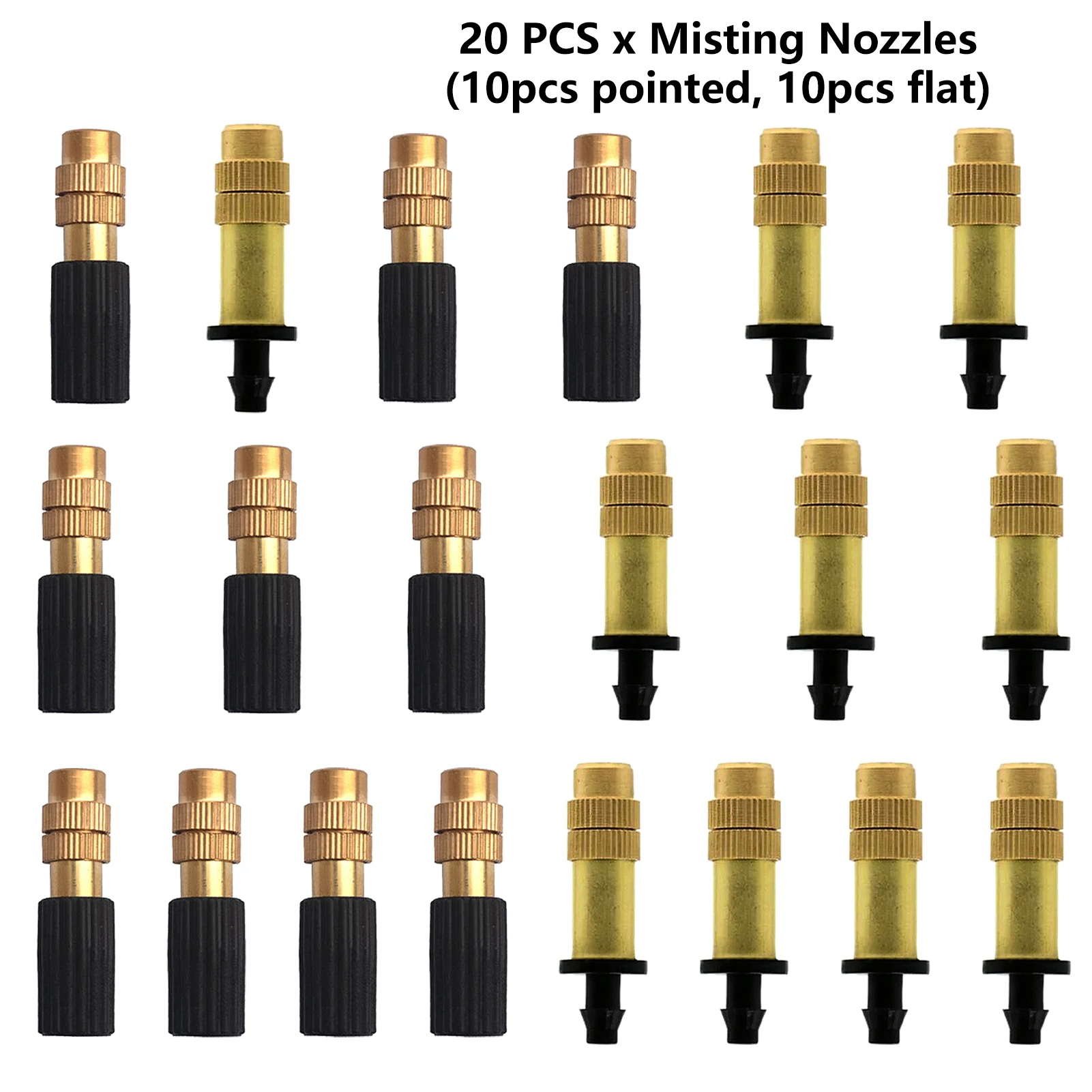 

20pcs Drip Irrigation Copper Misting Nozzle Vegetable Adjustable Sprayer Replacement Garden Dust Removal Hydroponic Detachable