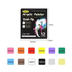 Vibrant Oily Art Marker Pen Set for Creative Sketching and Graffiti Art Supplies (12 Colors B)