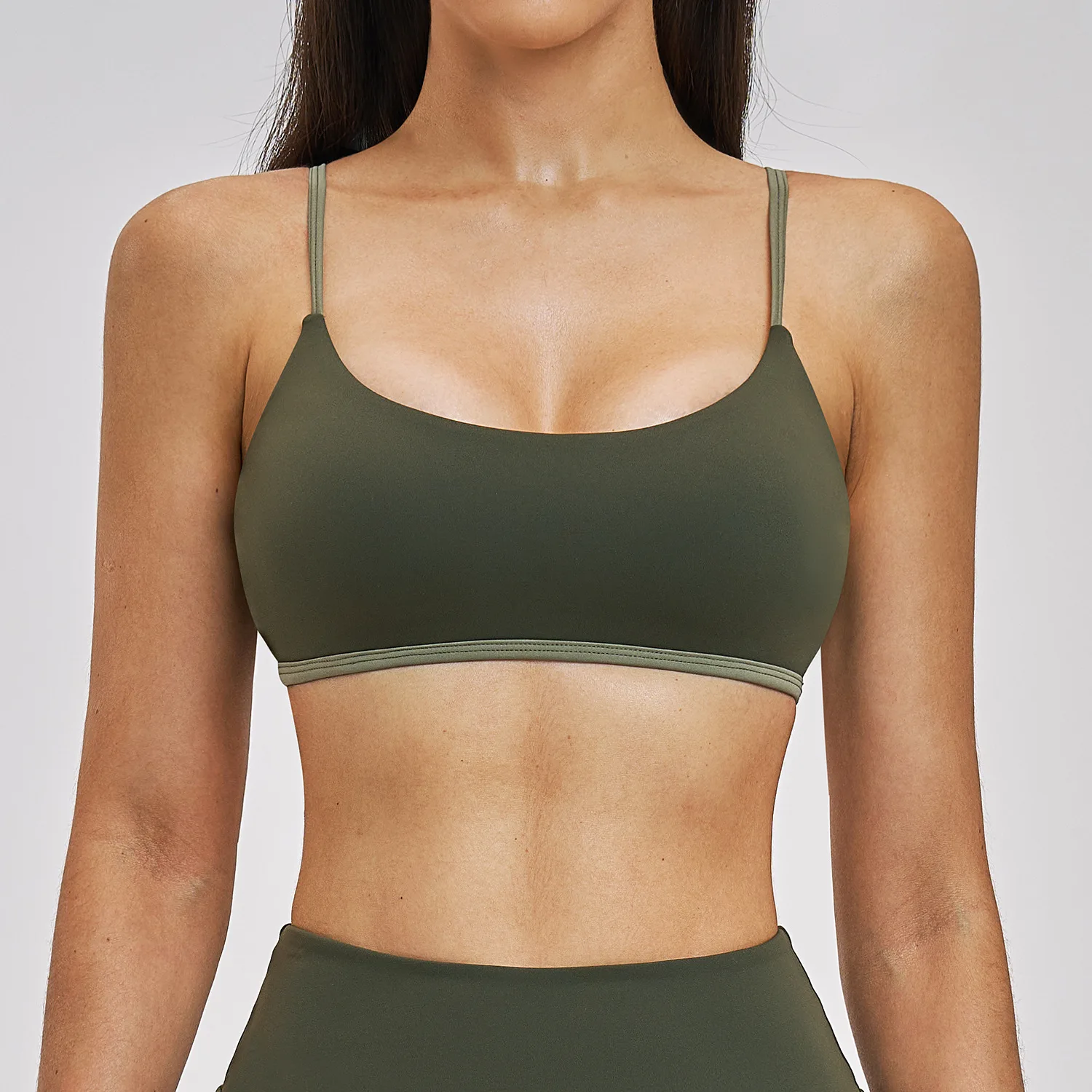 Women's False Two-Piece Sports Bra Women Color Blocking Yoga Bras Shockproof Breathable Push-up Fitness Running Sports Underwear_voghion.com