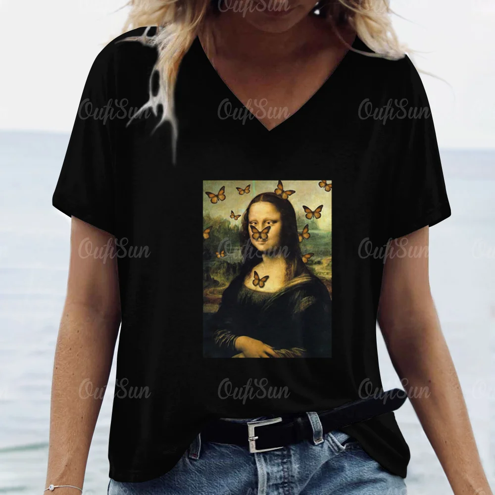 

Футболка женская с коротким рукавом и V-образным вырезом