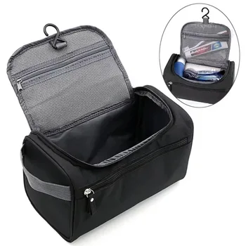 Borsa per il trucco da viaggio Custodia per cosmetici impermeabile di grande capacità Custodia da toilette Custodia per il lavaggio Borsa con cerniera per donna uomo