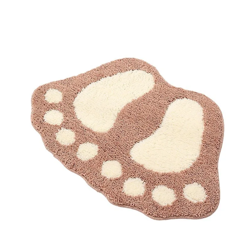 Cute Footprints Big Feet Bath Mats Pads Cartoon Style Toilet Non-slip Rug for Bathroom Carpet Floor Foot Shaped Rug