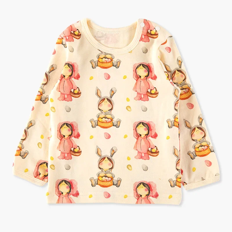 Autumn Winter Baby Boy Girl Pajamas O-neck Long Sleeve Pullover Top Elastic Waist Warm Pants Newborn Home Wear Nightgown E49275