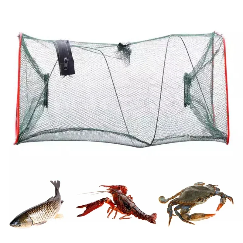 Foldable Fish Carp Bait Cage Shrimp Basket Fishing Cage with Feeder Net  Fish Crayfish Lobsters Catcher Tank Trap Mesh Network