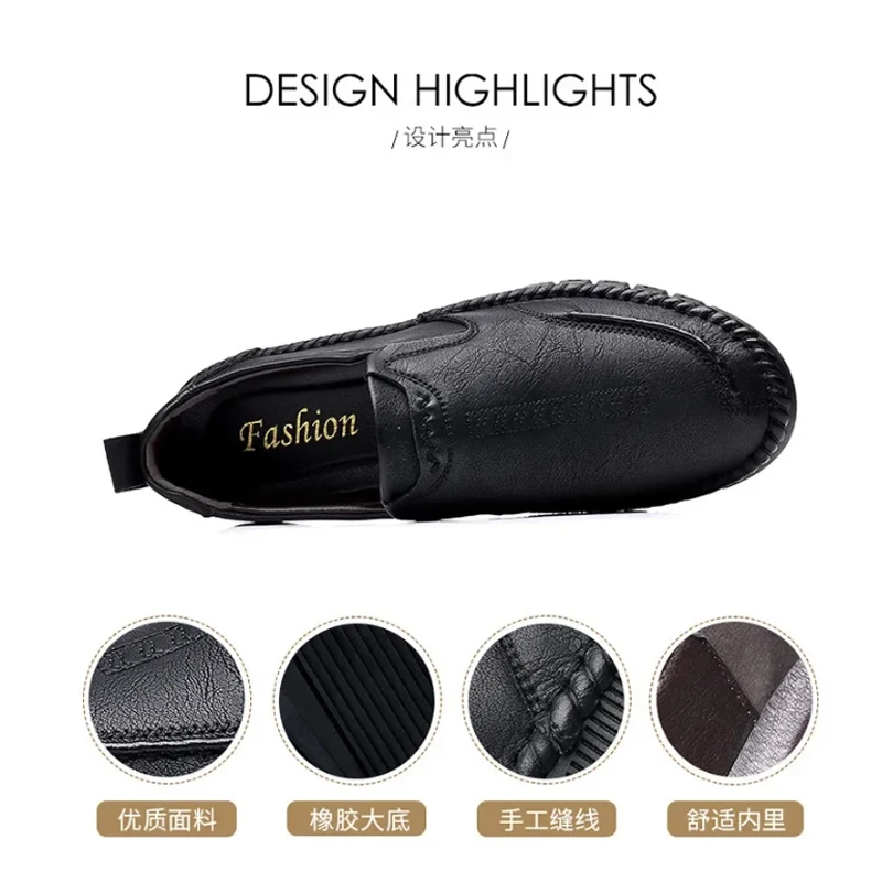 Men's Leather Business Casual Loafers Breathable Comfortable Summer Sneakers