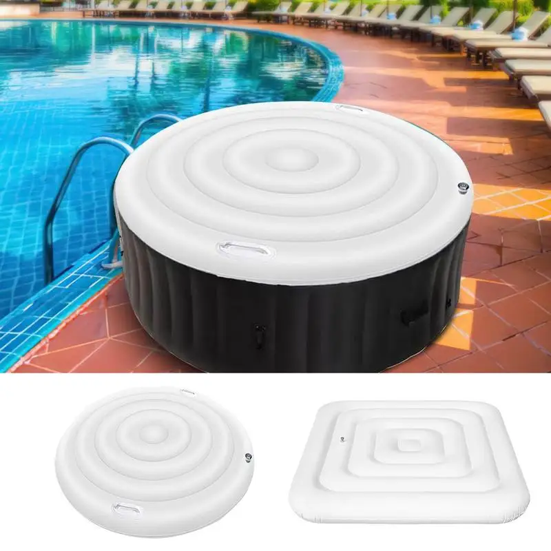 Inflatable Hot Tub Cover Energy Saving Round Hot Tub Lid Outdoor