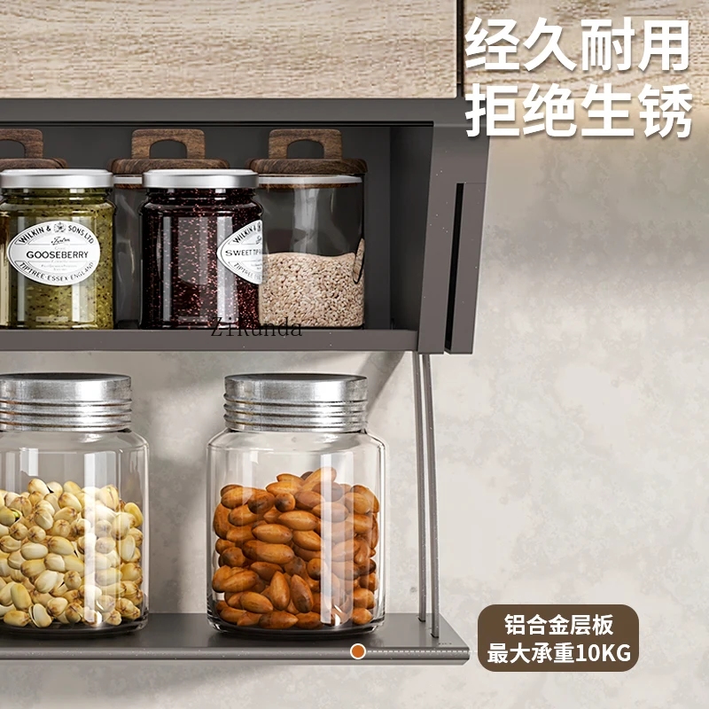 Kitchen Shelf Double-layer Cabinet Storage Hanging Cabinet Pull-down Hanger Bowl Rack Pull Basket