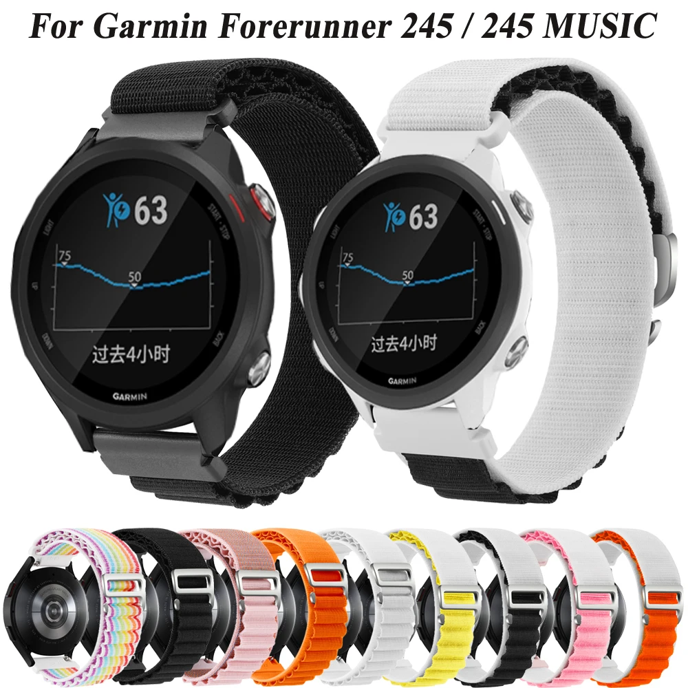 

Ремешок нейлоновый 20 мм для смарт-часов Garmin Forerunner 245 645 музыка 158 55 аксессуары ремешок для Vivoactive 5 3 ремешки для часов браслет