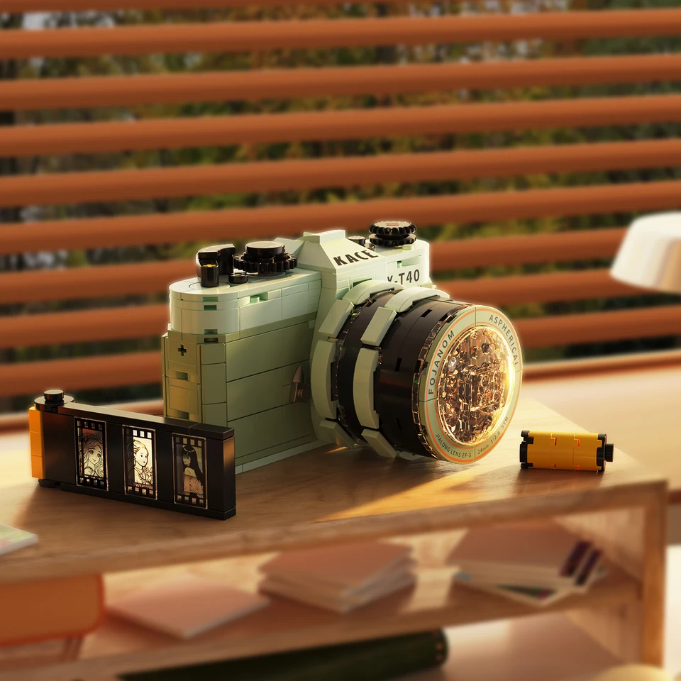 Set Mattoncini Macchina Fotografica Vintage - 556 Pezzi In ABS - Modello Meccanico Da Costruire - Giocattolo Creativo Per Bambini Da 6 Anni In Su E Collezionisti