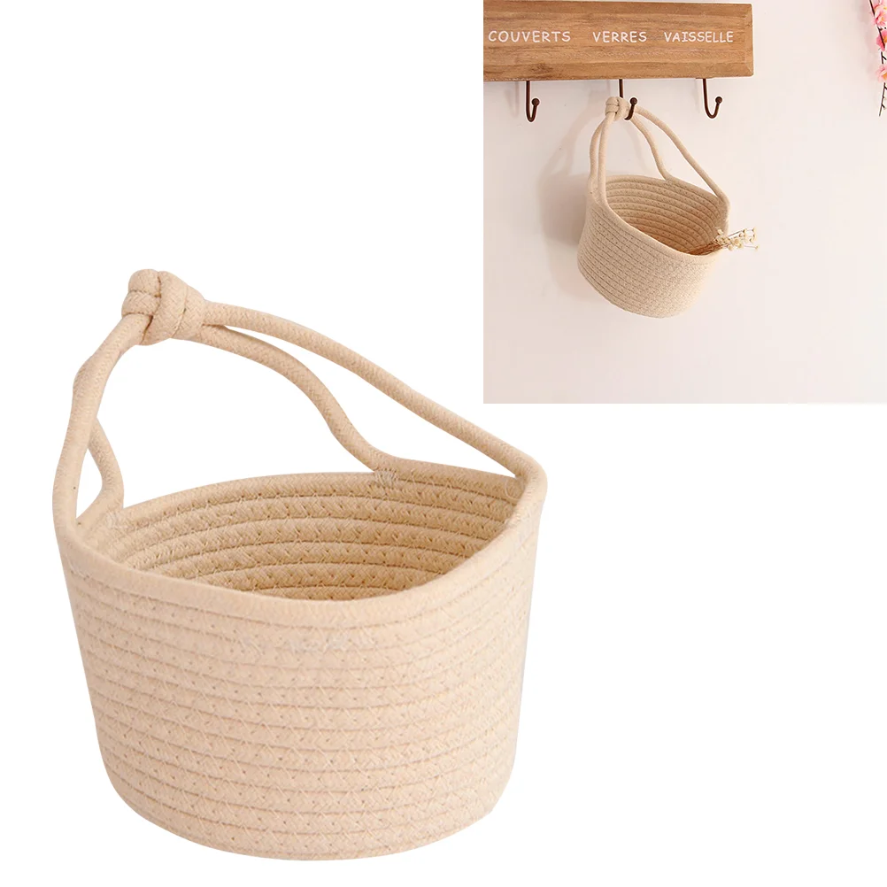 

House Plants Round Container Small Hanging Basket Stuff Sundries Organizer Home Accessories Baby Storage