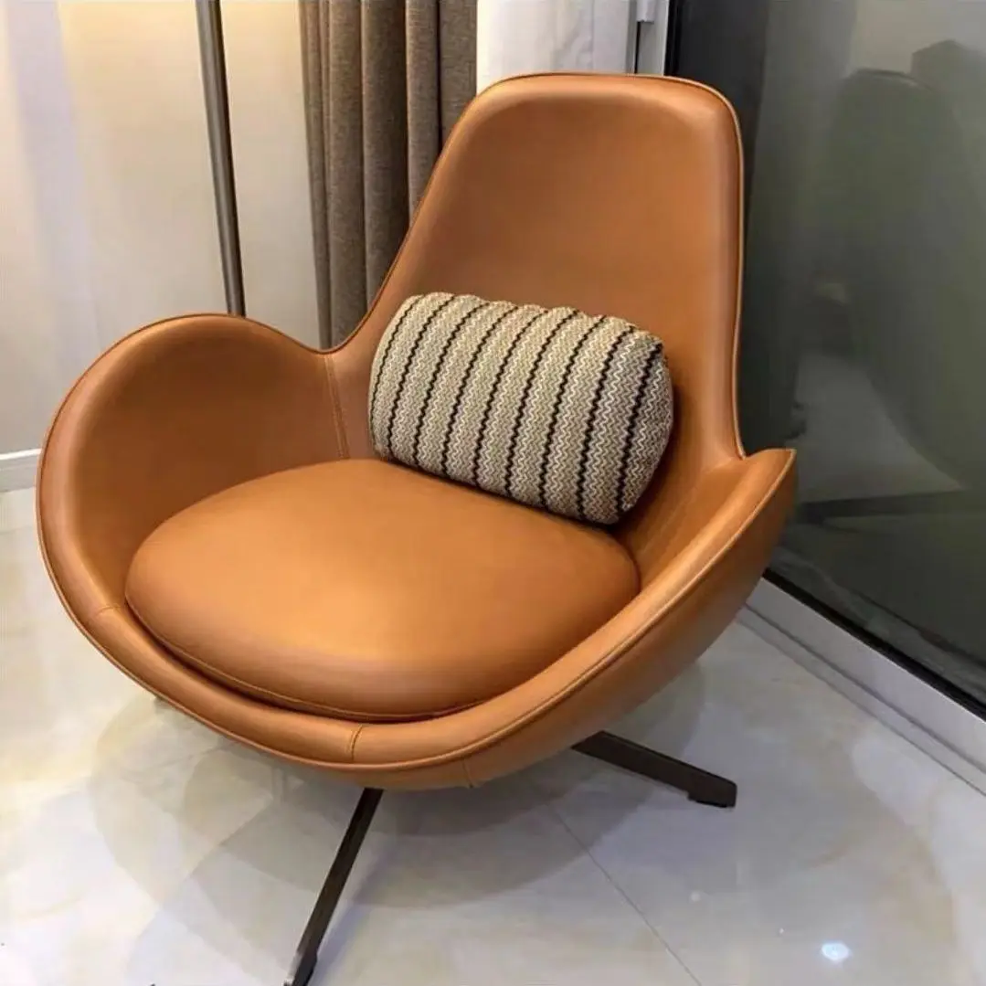 Living Room Chair MOMO Lazy Sofa Single Sofa Chair Nordic Light Luxury Small Apartment Living Room Balcony Leisure Backrest Chair Egg