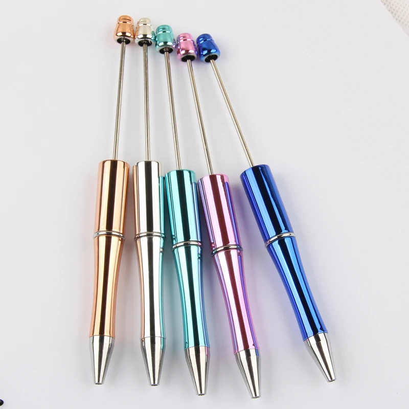 16/10 Pcs Office Adult Pen Ballpoint Pens Household Writing Tricolor Bead  Beadable Plastic Ergonomic Fun Beaded - AliExpress