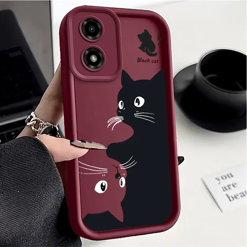 Sleek Black and White Cat Sky Eye Ladder Design Phone Case