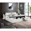 King Size Smart Bed,Multifunctional Leather Bed Frame Massage Recliner/Adjustable Headboard/Music Speaker/USB Port/Storage Space 1