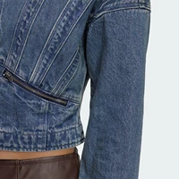 Adidas Originals Trefoil Veste décontractée ample en denim tricoté pour femme KH1183 4