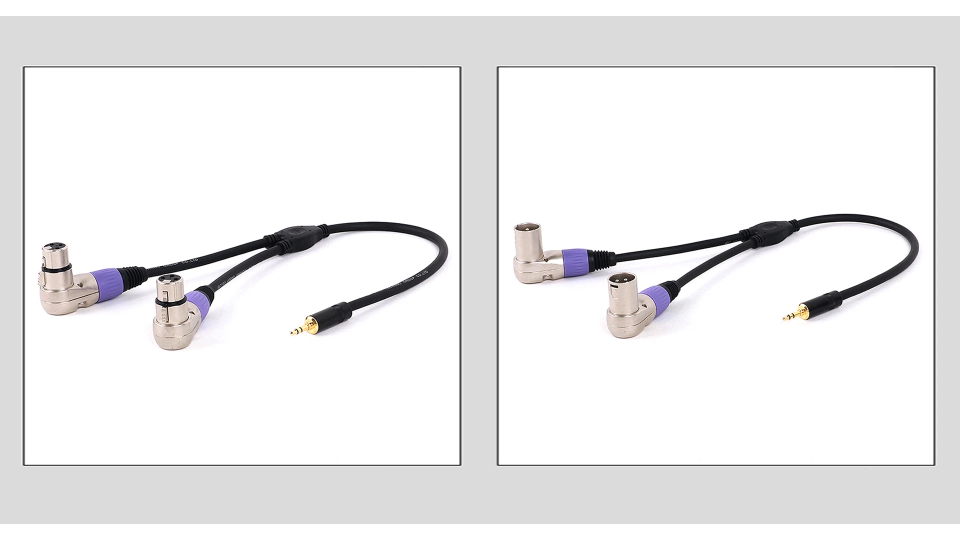 3,5mm Stecker an Dual 2 xlr rechtwinkliger Stecker y Splitter 30cm/50cm Adapter kabel Kabel für Verstärker Lautsprecher Kopfhörer Mixer – Detail 10