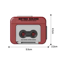 1/2Pcs Retro Recorder Keychain 15S Recorder Cassette Tape Keyring Student Bag Pendant Couple Friends Gift 3