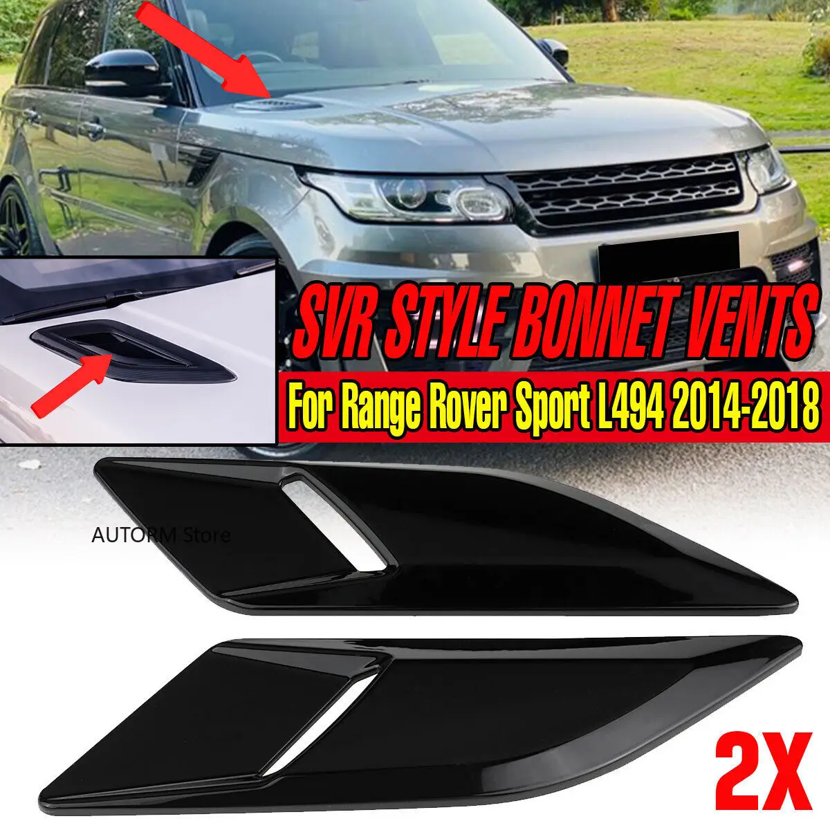 Gloss Black Pillar Post Trim Cover Set (6 Pieces) For Range Rover Sport L494 2014-2022 – Easy Stick-On, Waterproof
