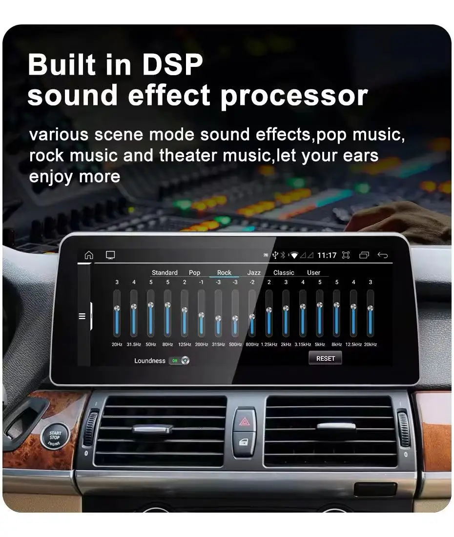 10.25인치 E70 X5 카플레이 안드로이드 오토 스테레오 GPS 차량 멀티미디어 라디오 헤드 유닛 CIC CCC DSP 앰프 스티어링 휠 컨트롤