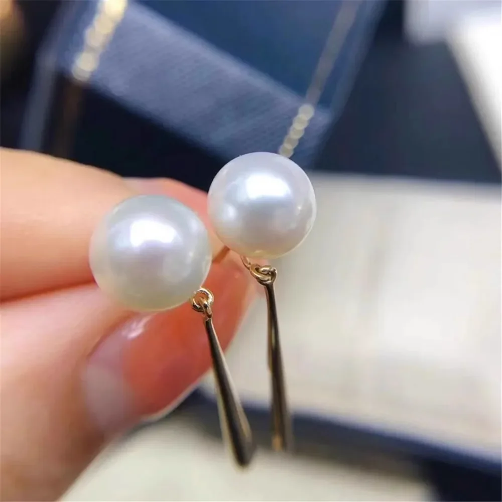 

DIY Pearl Accessories S925 Sterling Silver Stud Earrings K Gold Silver Earrings Holder Fit 6-9mm Round Flat Beads E248