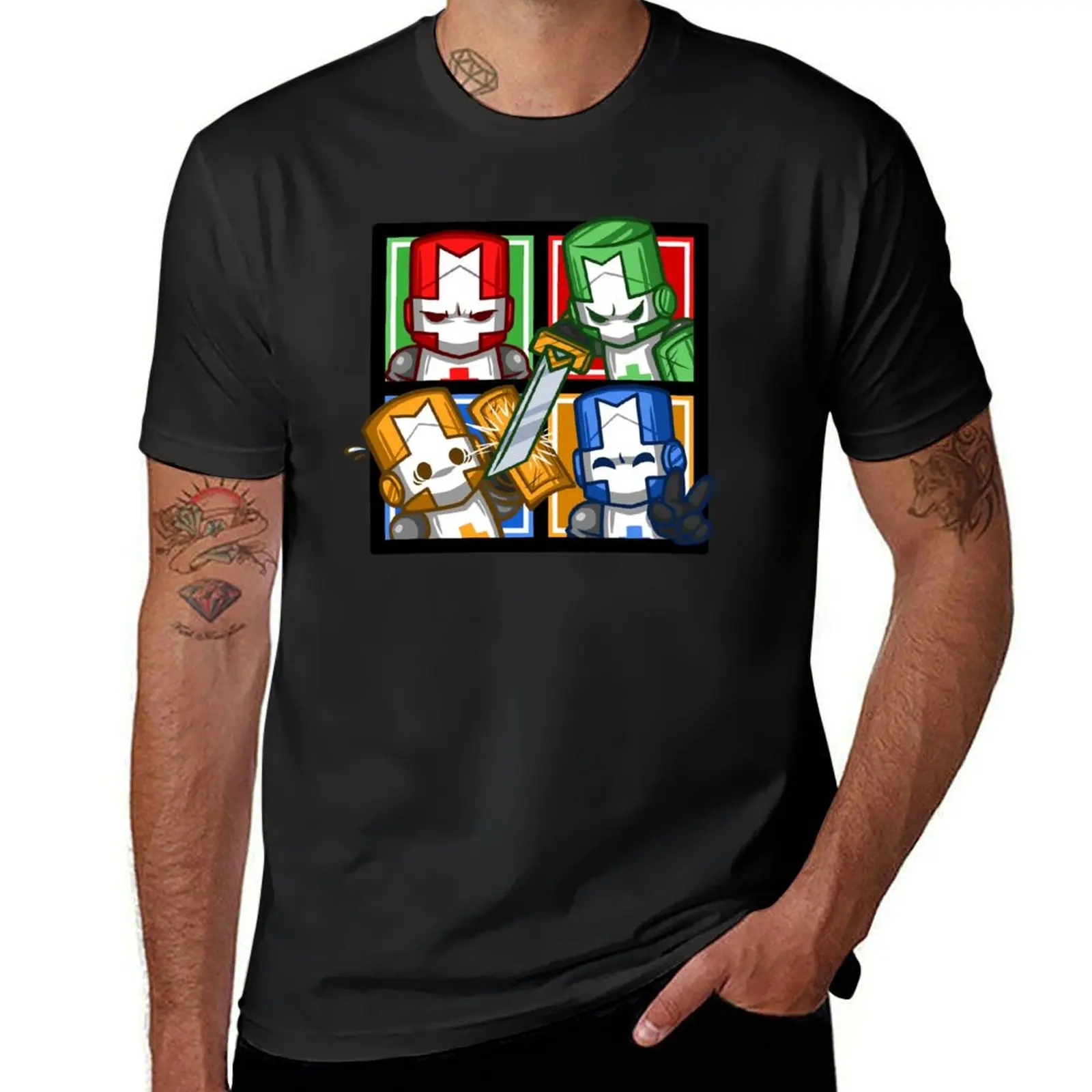 Castle Crashers Four-Square T-Shirt plus size tops summer tops sweat customs Men's t shirts