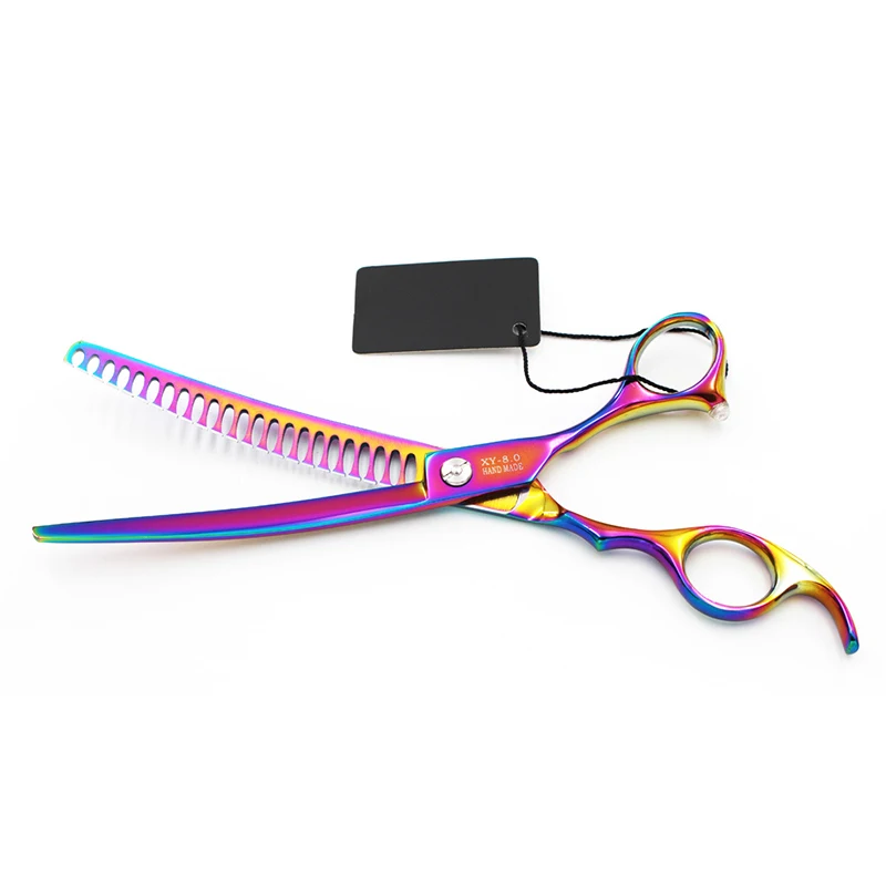 1pcs Pet Downward Curved Thinning Scissors Professional Dog Thinning Shears Dense Shark Hair Cut Cat Grooming Scissors Tools