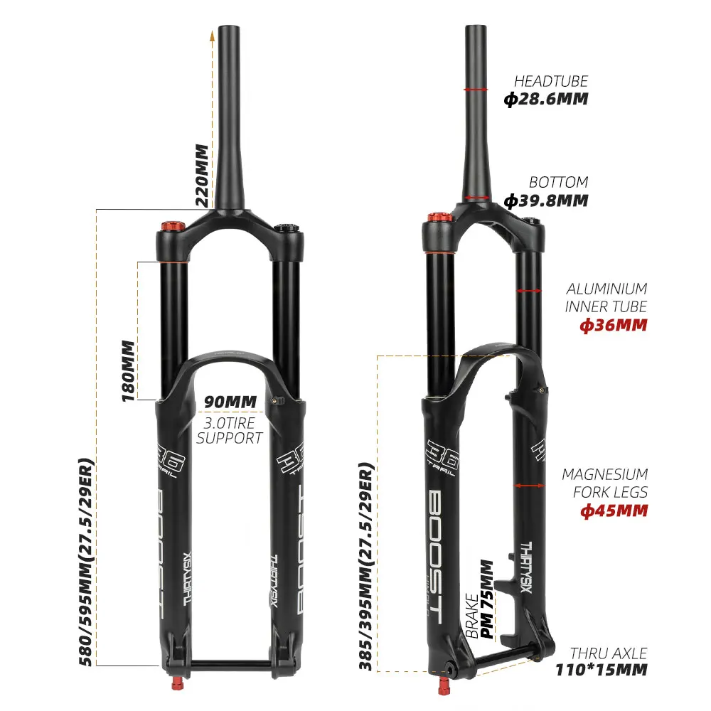 HIMALO-horquilla suspensión DH AM Down Hill, eje pasante, 110MM x 180MM, para bicicleta de montaña - AliExpress