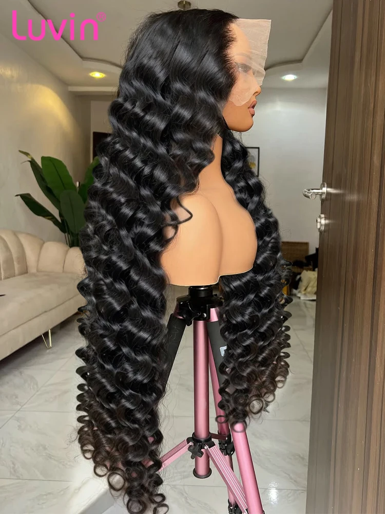 Human Hair Wig Loose Wave 13x6 HD Lace Frontal Wigs Loose Waves Brazilian Deep Wave Curly Wigs For Women