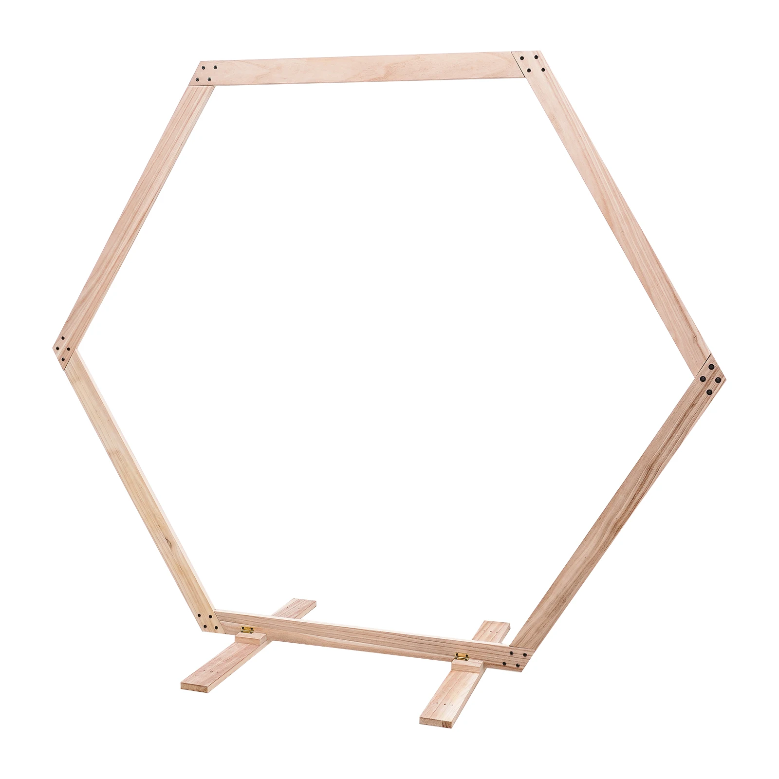 Rose Bow Balloon Bow Wedding Stand Hexagonal Frame with Solid Base Decoration for Party Wedding Garden