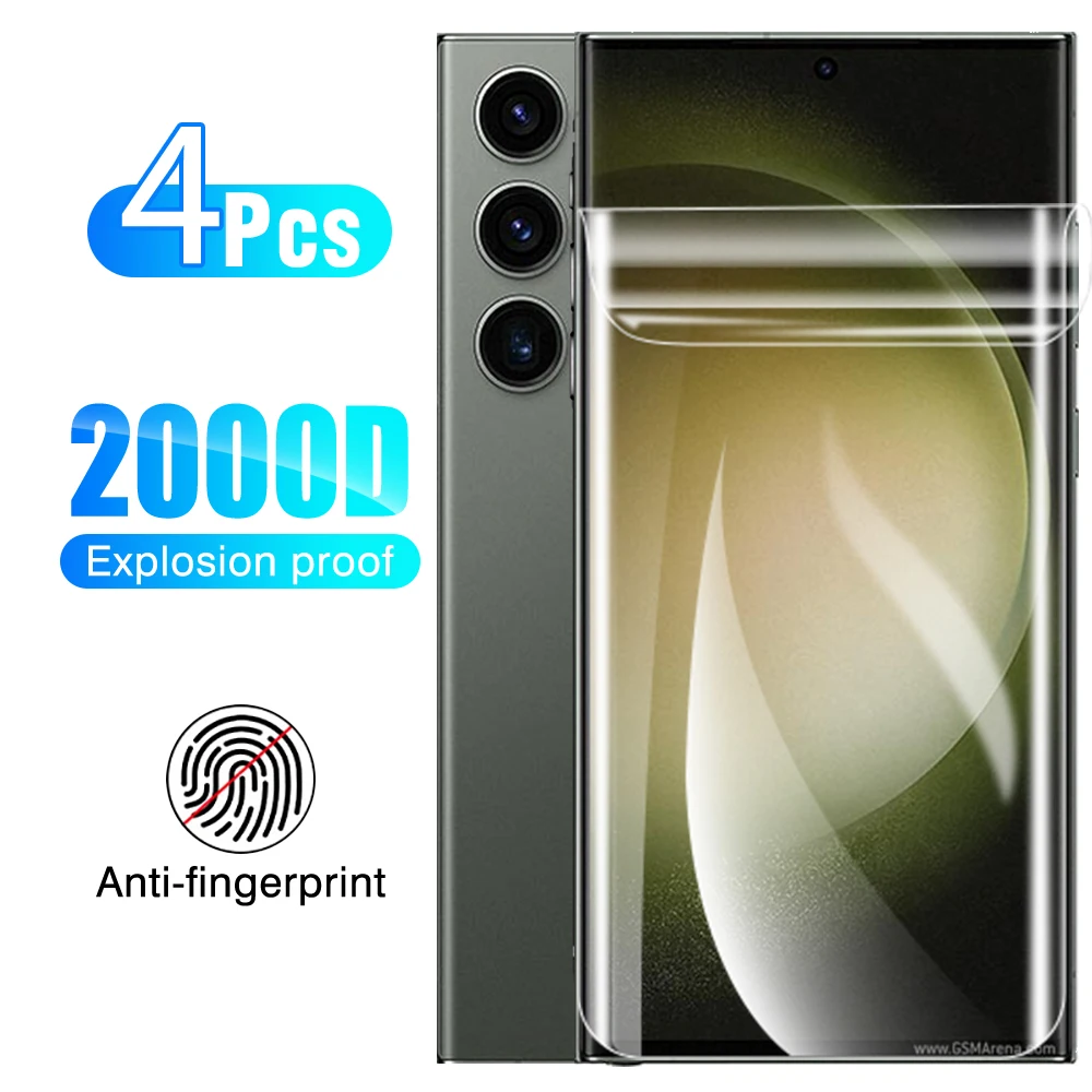 4 Pezzi Full Glue Cover Hydrogel Film Per Samsung Galaxy S23 Ultra 2023 Samsun S23Ultra S 23 23 S Pellicola Protettiva 6.8 ''Soft Film
