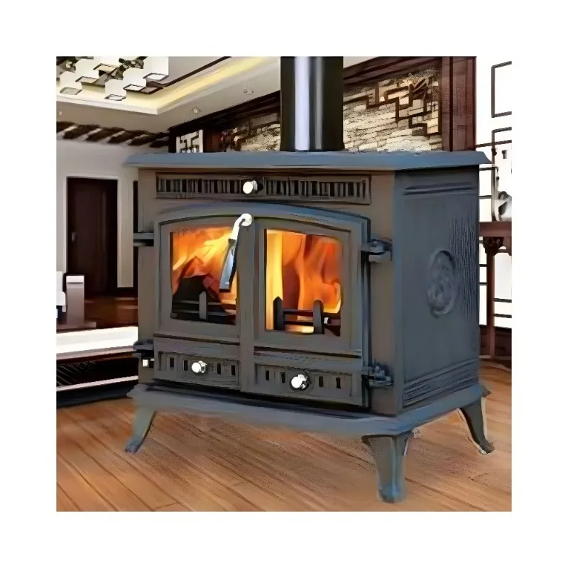 High Quality European-style Real Fire Wood-burning Fireplace Cast Iron Wood Burning Stove Real Fire Fireplaces Stoves Firepit