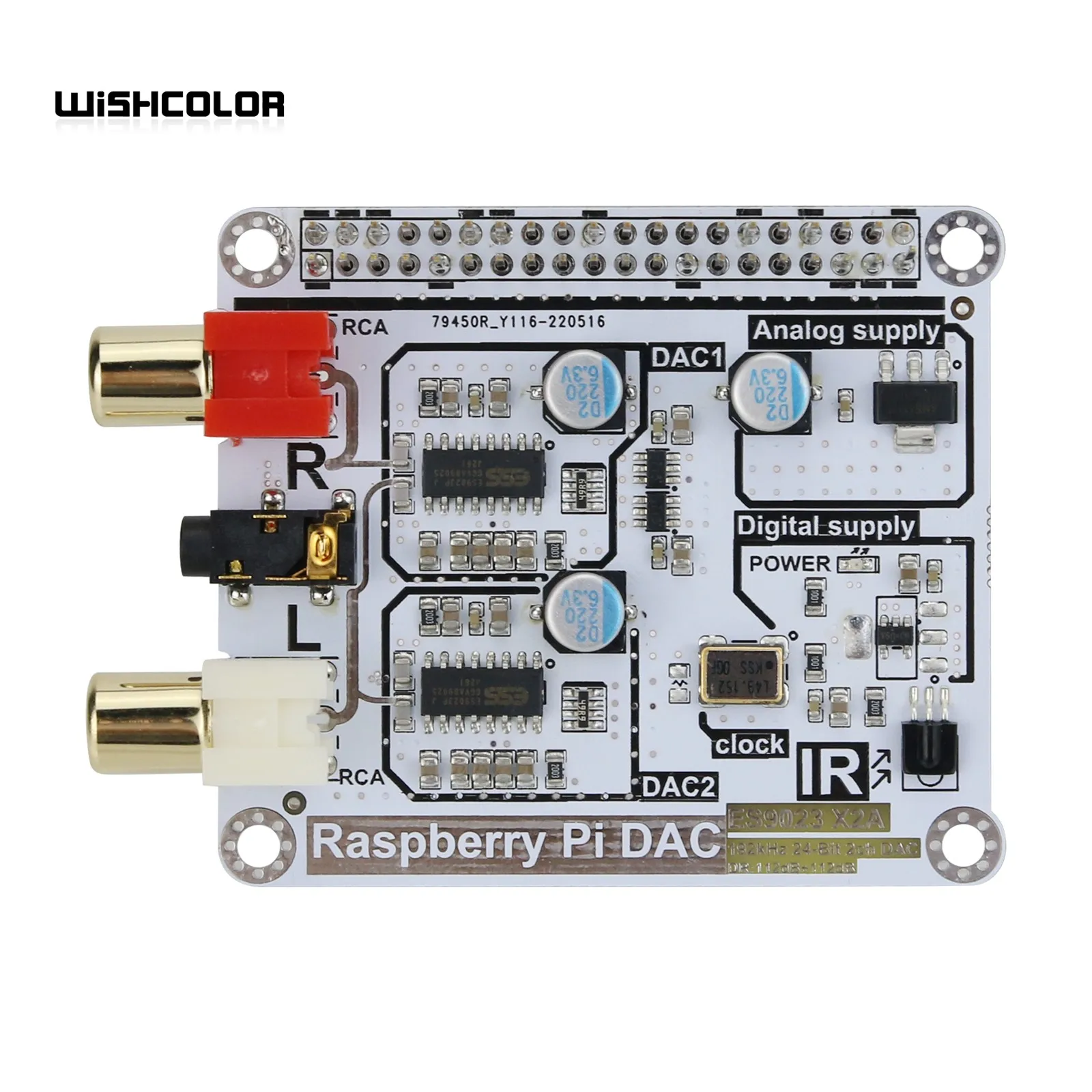Wishcolor Per Volumio Moode Raspberry Pi Dac Board Decoder Board 192Khz 24Bit 2Ch Dac Hifi Dual Decodifica I2S