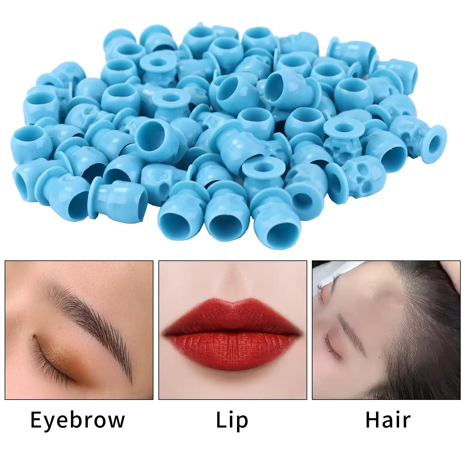 50/100/200pcs 15 styles Disposable Microblading Tattoo Ink Cups Permanent Makeup Pigment Holder Container Cap Tattoo Accessories 4