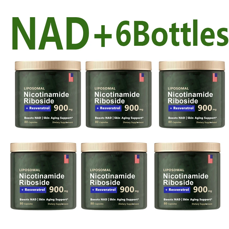 Nad+ supplement capsules health supplement 6Bottles NAD+Supplements, Nicotinamide Riboside 900mg Resveratrol, Natural Energy & Cellular Health, Skin Health Care
