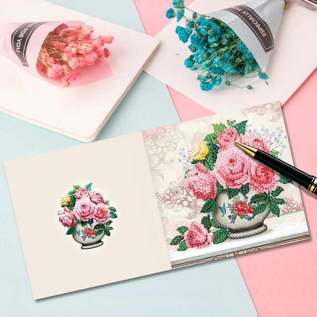  SHUWND 12 Pcs DIY Birthday Cards, 5D Diamond Art Painting  Greeting Cards, Thank You Happy Birthday Cards, Mosaic Making Greeting  Cards for Family and Friends : 藝術、手工藝與縫紉