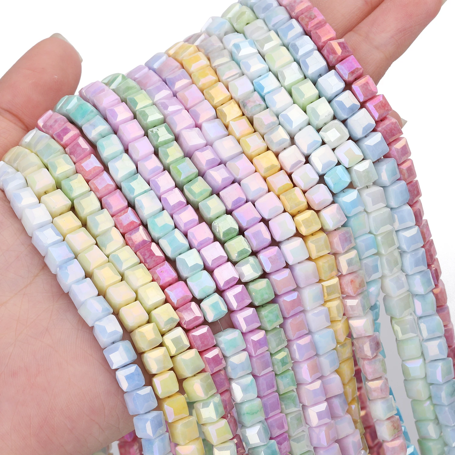 Light Dream Series Crystal Cube Beads for DIY Jewelry and Bracelets