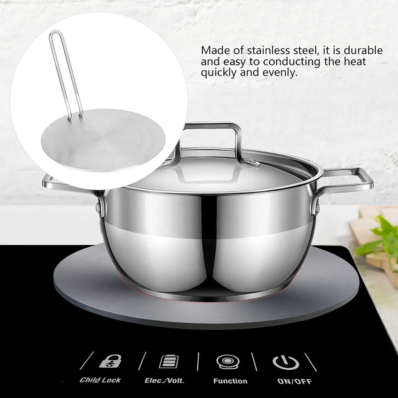 Cooker Accessories Stainless Steel Heat Diffuser Induction Plate Adapter Converter Gas Electric Cooker Plate Heat Diffuser Plate 6