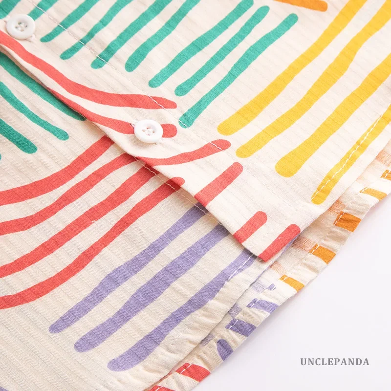 Boys Long Sleeve Striped Loose Shirt Jacket Autumn Spring Fashionable Children's Clothing Korean Version AE Stock