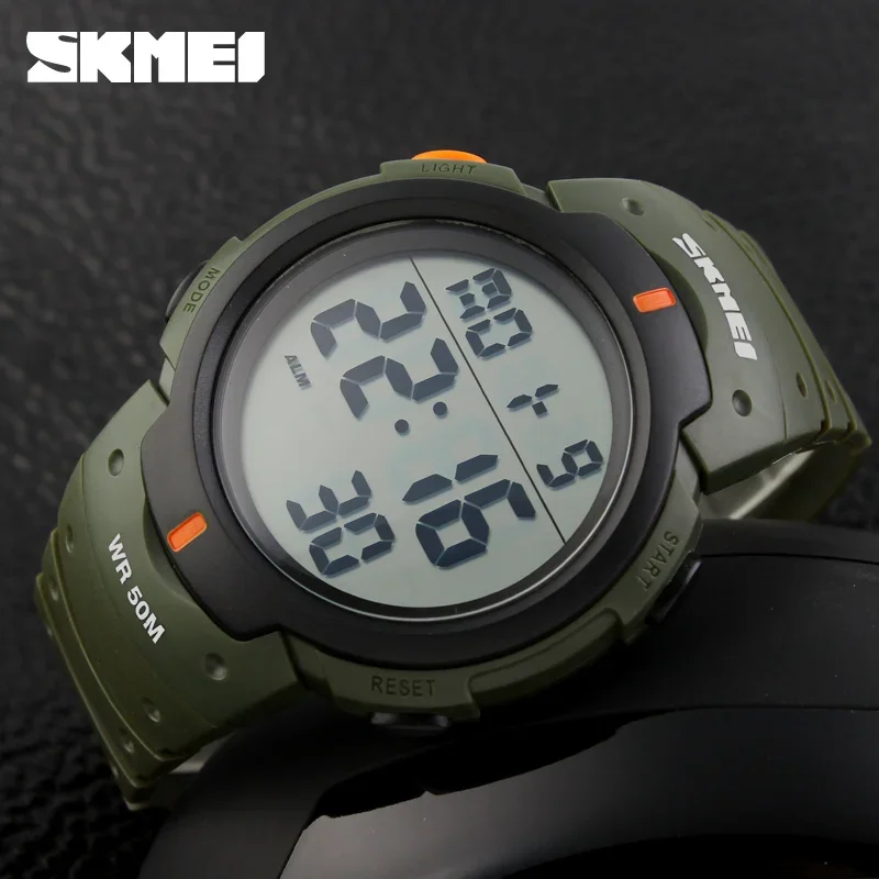 SKMEI 1068 Calendar PU Strap 5Bar Waterproof Digital Watch reloj hombre Outdoor Sport Watch Men Big Dial Fashion Simple Watches 2
